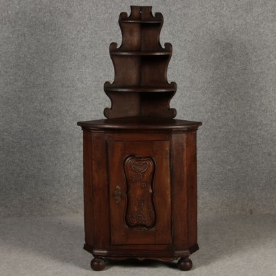 Antique Baroque Corner Cabinet in Walnut, 1800-DXD-1750251