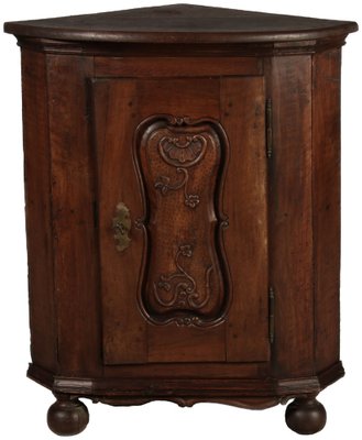 Antique Baroque Corner Cabinet in Walnut, 1800-DXD-1750251