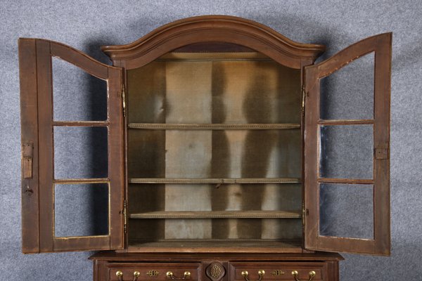 Antique Baroque Cupboard with Display Case Top, 18th Century-DXD-1148212