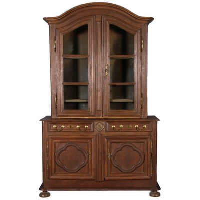 Antique Baroque Cupboard with Display Case Top, 18th Century-DXD-1148212