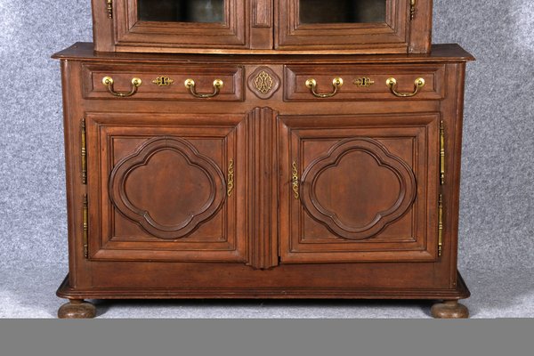 Antique Baroque Cupboard with Display Case Top, 18th Century-DXD-1148212