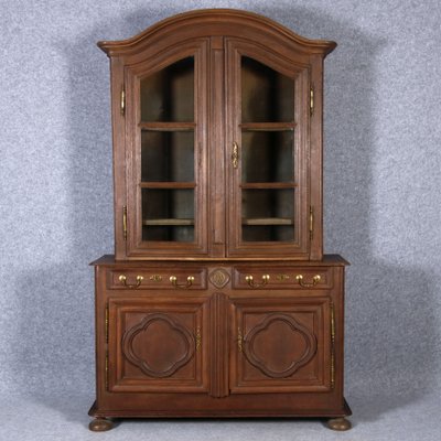 Antique Baroque Cupboard with Display Case Top, 18th Century-DXD-1148212