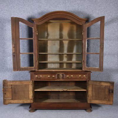 Antique Baroque Cupboard with Display Case Top, 18th Century-DXD-1148212