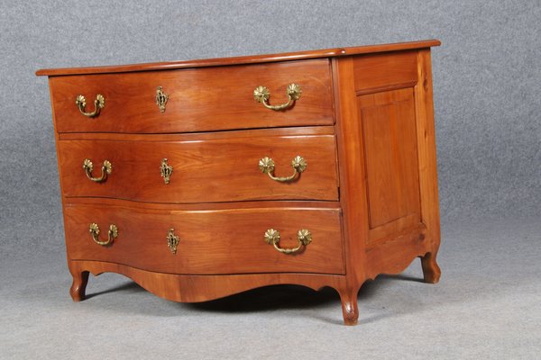 Antique Baroque Curved Cherry Dresser, 18th Century-DXD-1150960