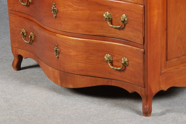 Antique Baroque Curved Cherry Dresser, 18th Century-DXD-1150960