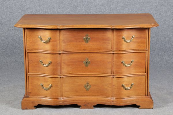 Antique Baroque Curved Dresser in Oak, 18th Century-DXD-1150940