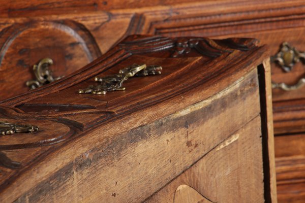 Antique Baroque Dresser in Oak with Carver, 18th Century-DXD-1148608