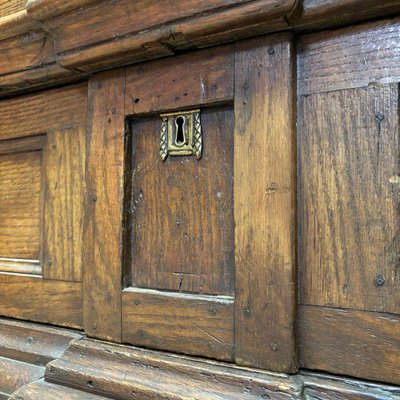 Antique Baroque Hall Cupboard in Oak, 1700s-ALF-2033481