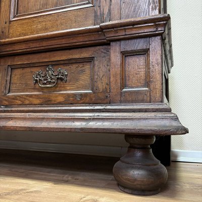 Antique Baroque Hall Cupboard in Oak, 1700s-ALF-2033481