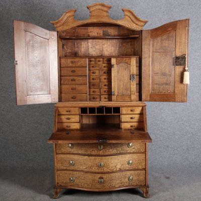 Antique Baroque Secretary in Oak, 1740-DXD-1706760