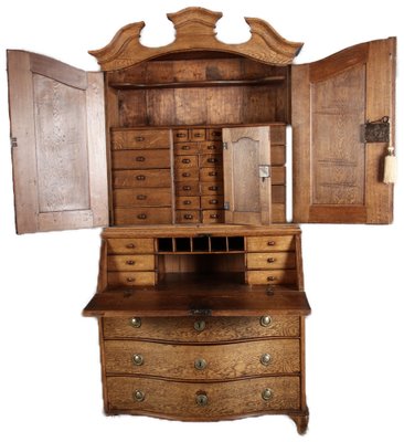 Antique Baroque Secretary in Oak, 1740-DXD-1706760