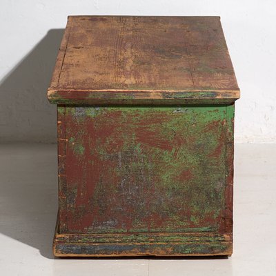 Antique Bedroom Trunk with Green Patina, 1866-ZNJ-2033640