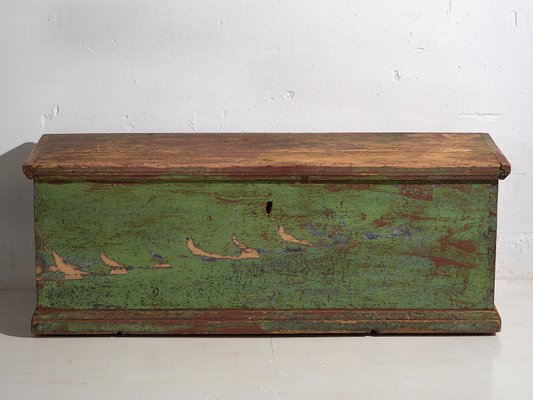 Antique Bedroom Trunk with Green Patina, 1866-ZNJ-2033640