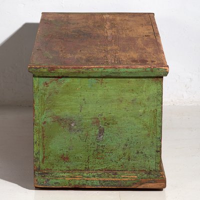 Antique Bedroom Trunk with Green Patina, 1866-ZNJ-2033640