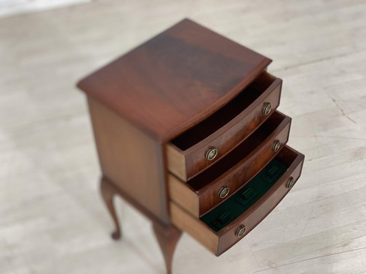 Antique Bedside Table in Mahogany & Brass-LIL-1800880