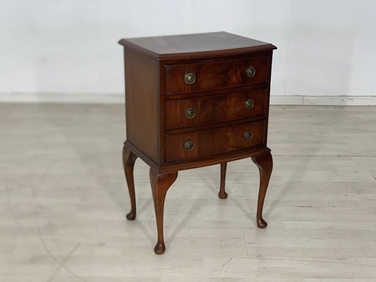 Antique Bedside Table in Mahogany & Brass-LIL-1800880