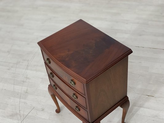 Antique Bedside Table in Mahogany & Brass-LIL-1800880