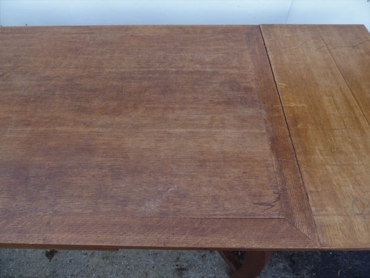 Antique Belgian Art Deco Oak Dining Table by Gustave Serrurier-Bovy-AWL-856342