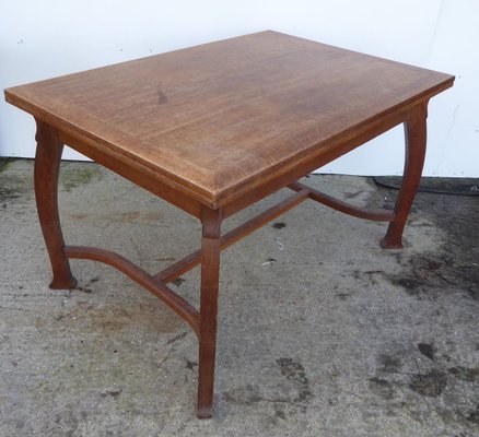 Antique Belgian Art Deco Oak Dining Table by Gustave Serrurier-Bovy-AWL-856342