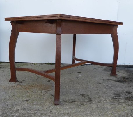 Antique Belgian Art Deco Oak Dining Table by Gustave Serrurier-Bovy-AWL-856342