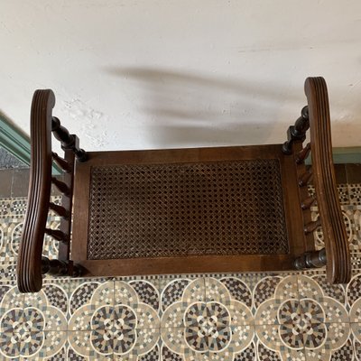 Antique Bench in Wood & Cane, 1890s-VBM-1740911