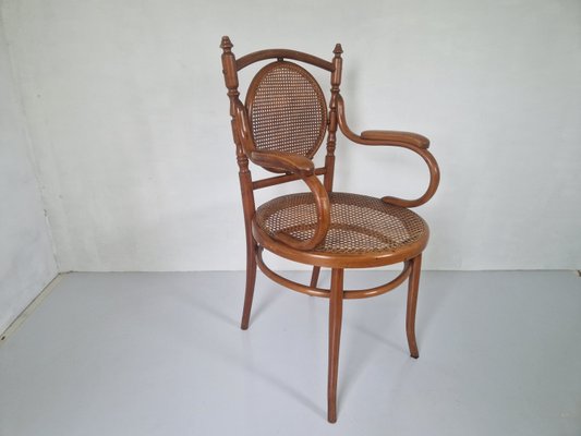 Antique Bentwood and Cane Chair by Josef Hoffman, 1890s-DGW-2024469