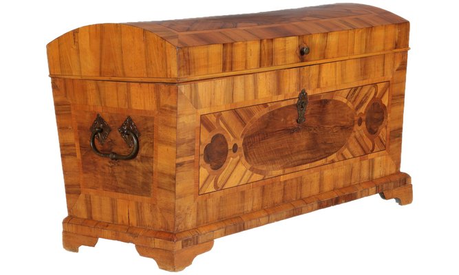 Antique Biedermeier Chest with Walnut Inlay, Early 19th Century-DXD-1151046