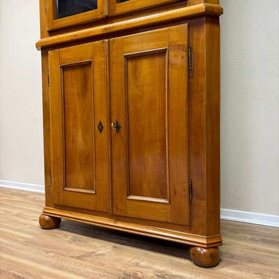 Antique Biedermeier Corner Cupboard in Cherry, 1830-ALF-2033617