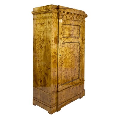 Antique Biedermeier Flamed Birch Cabinet-WFJ-717500