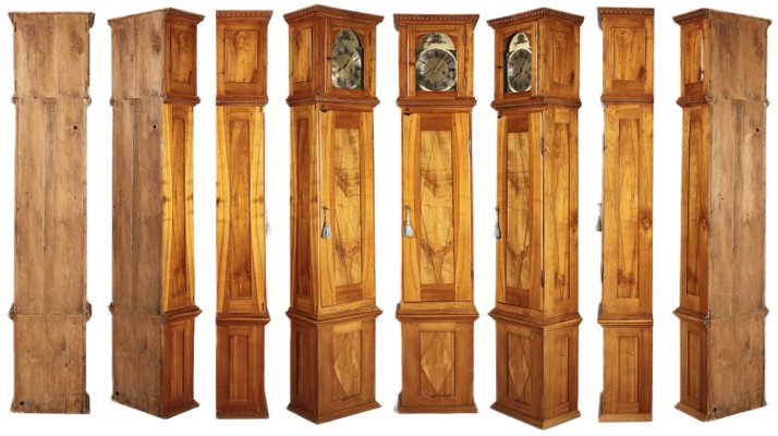 Antique Biedermeier Grandfather Clock in Cherry Tree, 19th Century-DXD-2021420