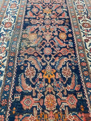 Antique Bijar Hand-Knotted Wool Runner-YMM-1158259