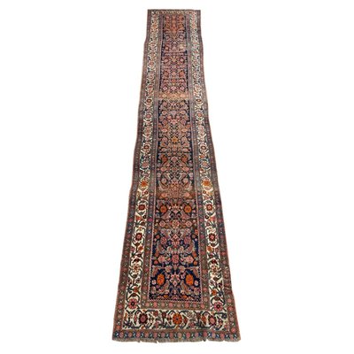 Antique Bijar Hand-Knotted Wool Runner-YMM-1158259