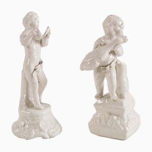 Antique Biscuit Porcelain Statues from Capodimonte-Napoli, Set of 2-NJV-879011