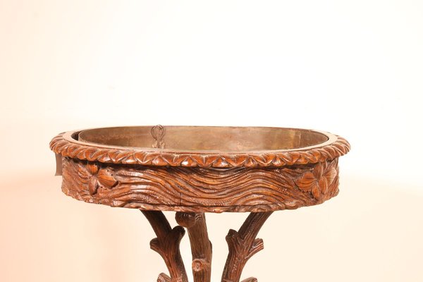 Antique Black Forest Oak Planter-HPU-829727