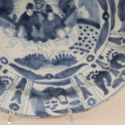 Antique Blue and White Plate in Earthenware, 1690-GOE-1779626