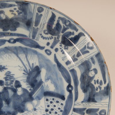 Antique Blue and White Plate in Earthenware, 1690-GOE-1779626