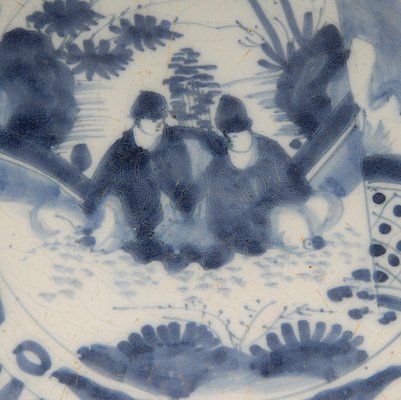 Antique Blue and White Plate in Earthenware, 1690-GOE-1779626