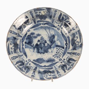 Antique Blue and White Plate in Earthenware, 1690-GOE-1779626