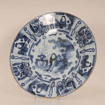 Antique Blue and White Plate in Earthenware, 1690s-GOE-1782866