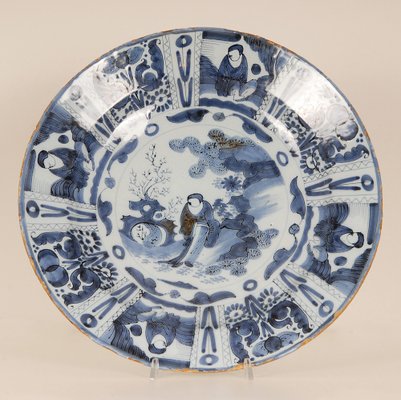 Antique Blue and White Plate in Earthenware, 1690s-GOE-1782866