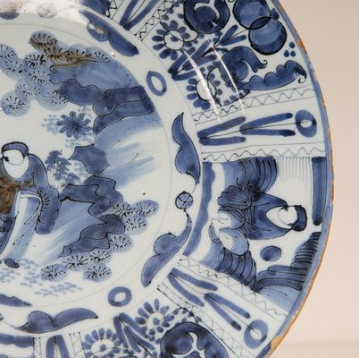 Antique Blue and White Plate in Earthenware, 1690s-GOE-1782866