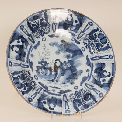 Antique Blue and White Plate in Earthenware, 1690s-GOE-1782866