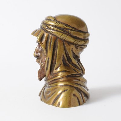 Antique Brass Bust of a Bedouin, 19th Century-IXK-1014185