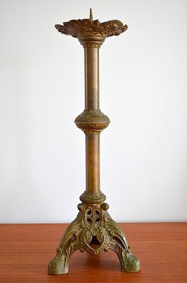 Antique Brass Candlestick, 1880s-OV-1251350