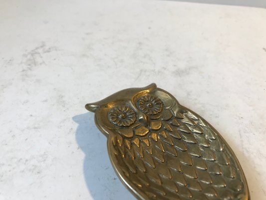 Antique Brass Owl Ashtray-LCR-852152