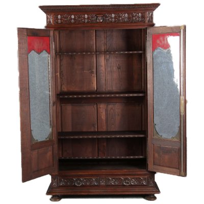 Antique Breton Wilhelminian Historism Oak Vitrine, 19th Century-DXD-1148208