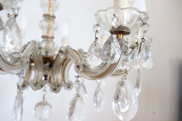 Antique Bronze and Crystal Chandelier, 1880s-DCO-906356