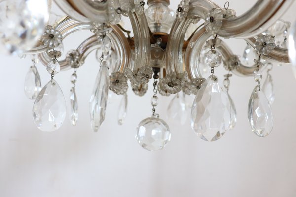 Antique Bronze and Crystal Chandelier, 1880s-DCO-906356