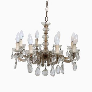 Antique Bronze and Crystal Chandelier, 1880s-DCO-906356