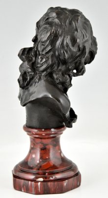 Antique Bronze Bust of a Smiling Child by Jean Antoine Injalbert, France, 1900s-KTN-1283246